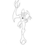 coloriage ben 10 se transforme en axlr